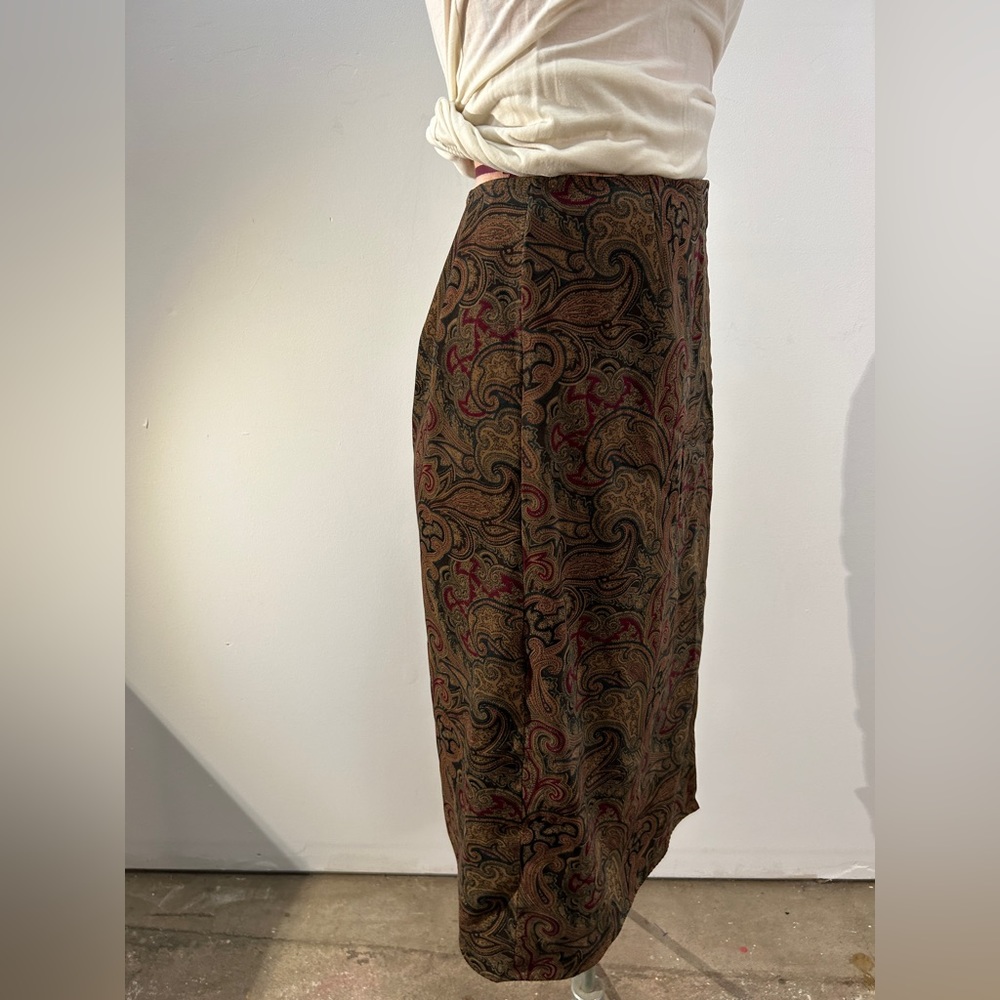 Vintage Talbots Paisley Midi Wrap Skirt - women’s size 2 - Picture 5 of 16